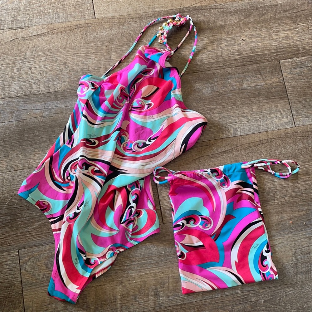 Emilio Pucci Multicolor Swirl One Piece